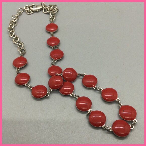 Vtg Enamel 'Mod' Linked Choker - Picture 1 of 5